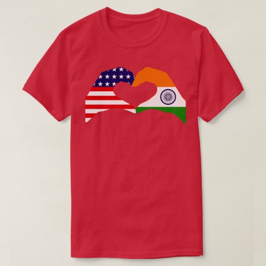 T-shirt Nous Coeurs USA Inde Patriot Flag Series (Design devant)