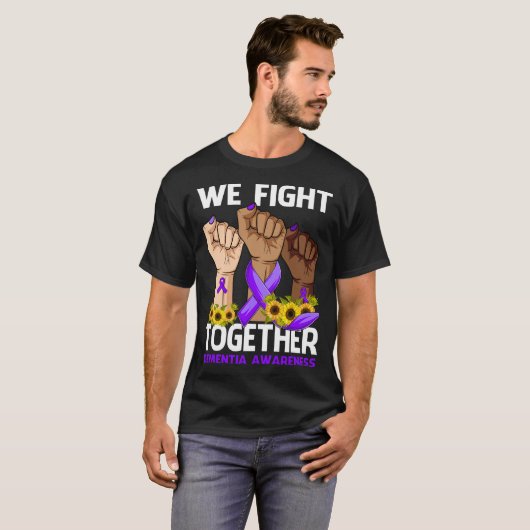 T-shirt Nous combattons ensemble la sensibilisation à la d (Devant entier)