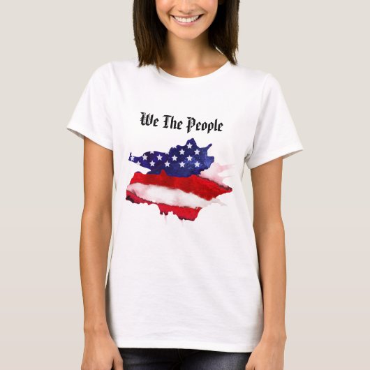 T-shirt Nous des femmes de *~* l'aquarelle de drapeau (Devant)