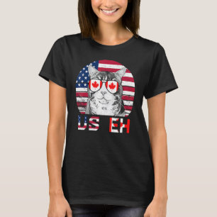 T-shirt Nous Eh Chat Amérique Canada Drapeau Américain Can