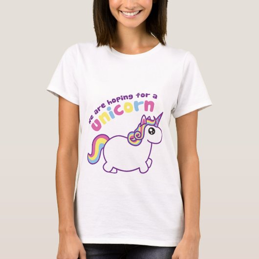 T-shirt Nous espérons une chemise de maternité de licorne (Devant)