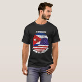 T-shirt Nous et drapeau de Cuba moitié cubain moitié améri (Devant entier)