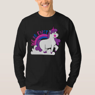 T-shirt Nous Existons Bi Pride Bisexuals Fière Unicorn Bi