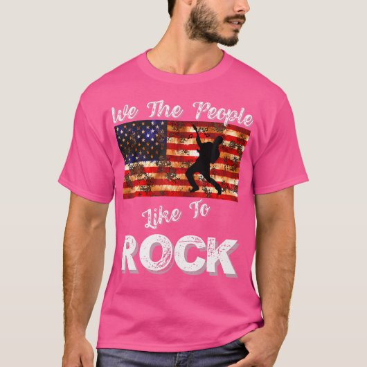 T-shirt Nous Le Peuple Aimons Faire Du Rock Drapeau Améric (Devant)
