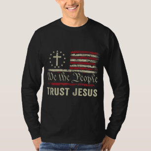 T-shirt Nous Le Peuple Confiance Jésus - USA Drapeau Chris