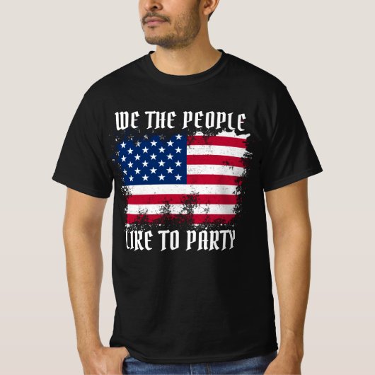 T-shirt Nous le peuple Drapeau américain Funny Distressed (Devant)