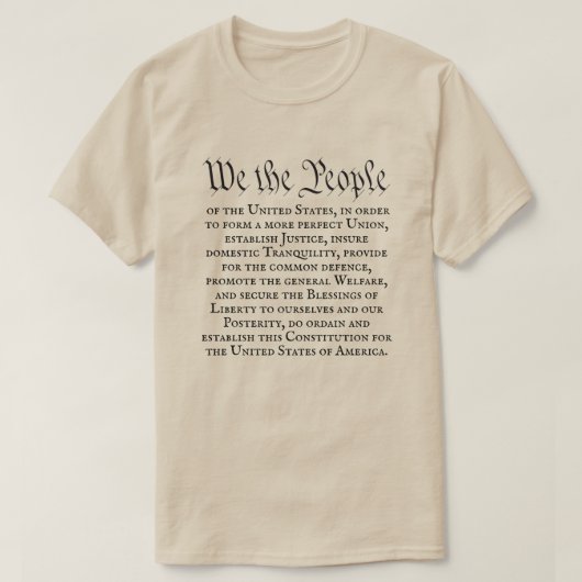 T-shirt Nous le Peuple Préambule complet de la Constitutio (Design devant)