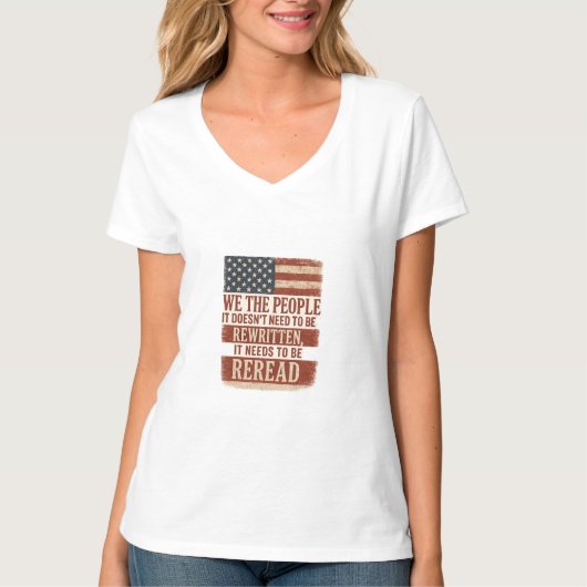 T-shirt Nous le Peuple Relisons Citation du Drapeau (Devant)