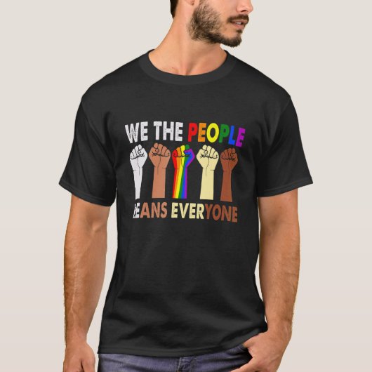T-shirt Nous Le Peuple Signifie Tout Le Monde Rétro Lgbt B (Devant)