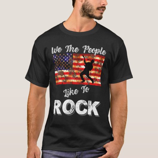 T-shirt Nous, les gens aiment rocher le drapeau américain  (Devant)