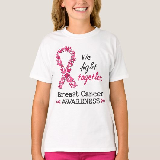 T-shirt Nous luttons ensemble contre le cancer du sein (Devant)