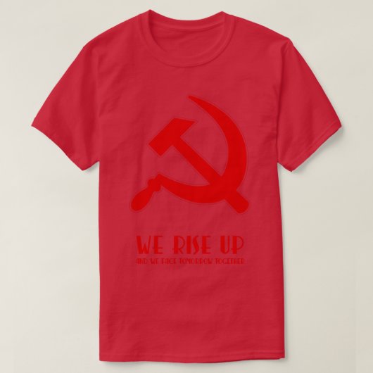 T-shirt Nous manifestons avec marteau et faucille (Design devant)