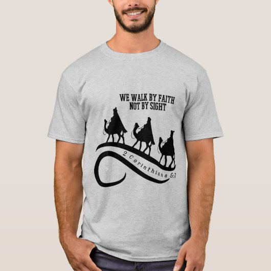 T-shirt Nous Marchons Par La Foi Pas Par Vue Noël Chrétien (Devant)
