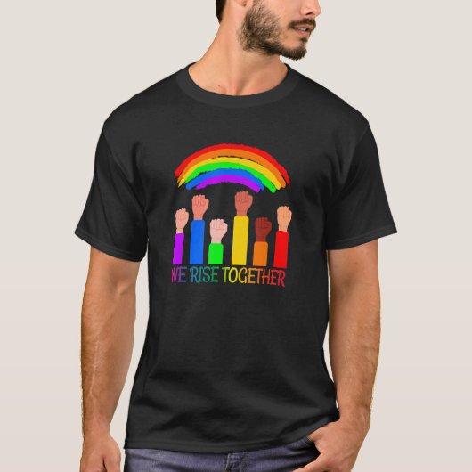 T-shirt Nous montons ensemble LGBT Q Pride Justice sociale (Devant)