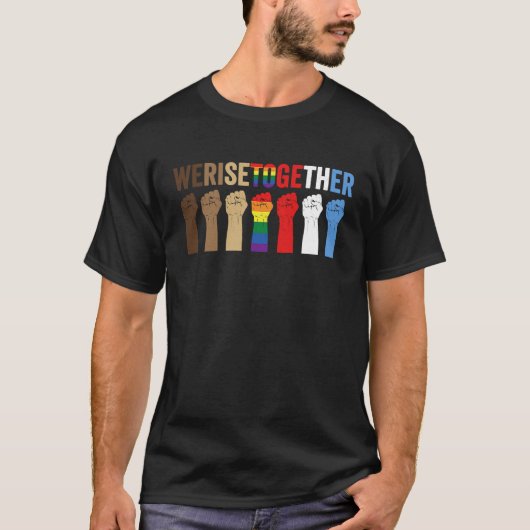 T-shirt Nous nous unissons Égalité Noir Histoire Mois Awes (Devant)