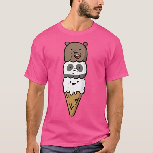 T-shirt Nous Ours Nus Crème glacée (Devant)