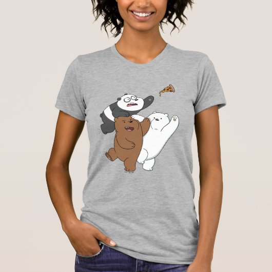 T-shirt Nous Ours Nus - Dernière tranche de pizza (Devant)