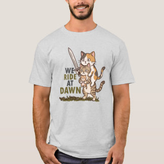 T-shirt Nous Partons à l'Aube Chats Guerriers Mignons Avec