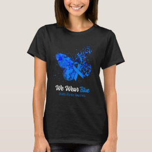 T-shirt Nous Portons Bleu Graves Maladie Papillon de sensi