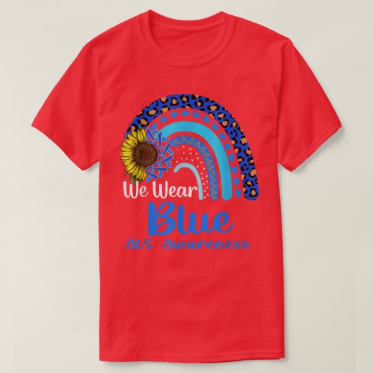 T-shirt Nous portons Blue ALS Sensibilisation Rainbow (Design devant)
