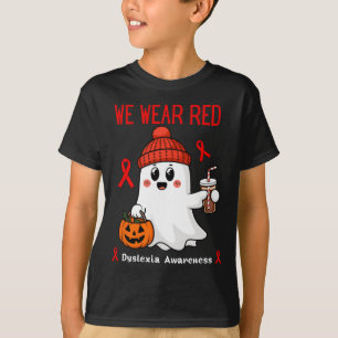 T-shirt Nous Portons Dyslexie Rouge Mois de sensibilisatio