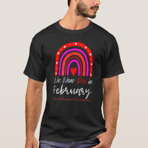 T-shirt Nous Portons Le Rouge En Février Maladie Coeur Arc
