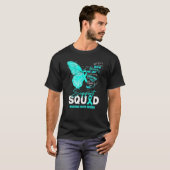 T-shirt Nous Portons Turquoise Papillon Support Myasthenia (Devant entier)