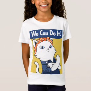 T-Shirt Nous Pouvons Le Faire ! Chat blanc Rosie le Rivete