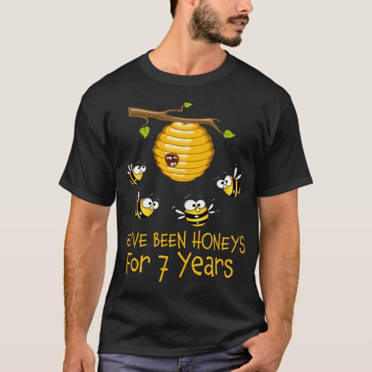 T-shirt Nous Sommes Des Miels Depuis 7 Ans. 7e Mariage (Devant)