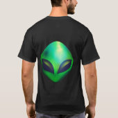 T-shirt "Nous sommes ici" tête d'alien vert (Dos)