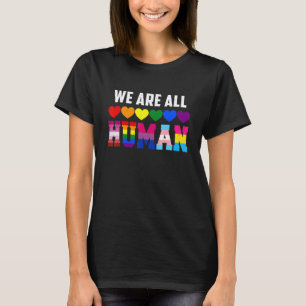 T-shirt Nous Sommes Tous Fier Humain Lgbt Rainbow Flag Ins
