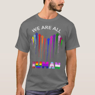 T-shirt Nous sommes tous Human Pride Ally LGBTQ Heart Flag