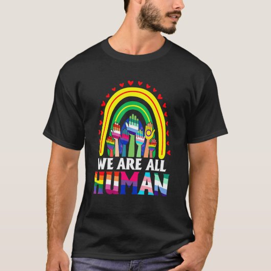 T-shirt Nous sommes tous Human Pride Ally Rainbow Lgbt Fla (Devant)