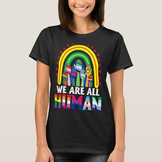 T-shirt Nous sommes tous Human Pride Ally Rainbow Lgbt Fla (Devant)