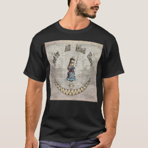 T-shirt Nous Sommes Tous Mad Ici - Cheshire Chat - Alice E
