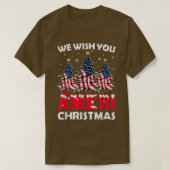 T-shirt Nous Vous Souhaitons Ameri Noël Funky Joyeux Noël (Design devant)