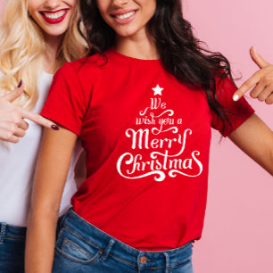 T-shirt Nous vous souhaitons un joyeux Noël Red Women's