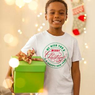 T-shirt Nous vous souhaitons un joyeux Noël rouge et vert