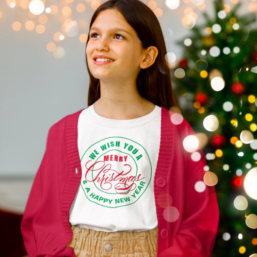 T-shirt Nous vous souhaitons un joyeux Noël rouge et vert