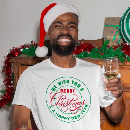 T-shirt Nous vous souhaitons un joyeux Noël rouge et vert