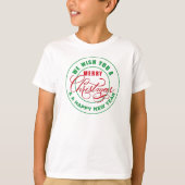T-shirt Nous vous souhaitons un joyeux Noël rouge et vert (Devant)
