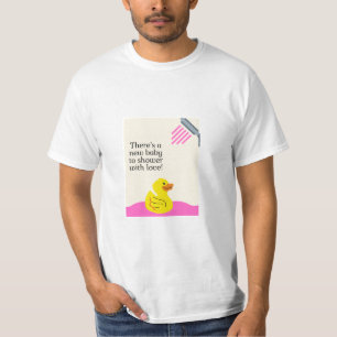 T-shirt Nouveau bébé à douche avec amour - Eau rose