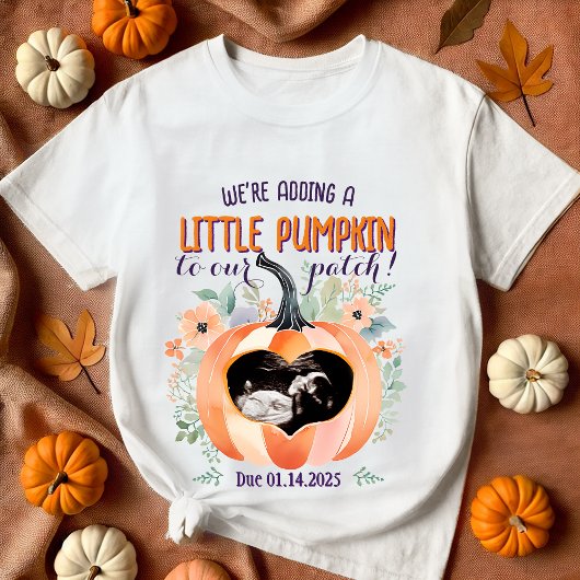 T-shirt Nouveau bébé Citrouille d'automne grossesse révéla