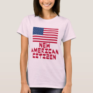 T-shirt Nouveau citoyen américain avec le drapeau
