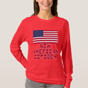 T-shirt Nouveau citoyen américain avec le drapeau