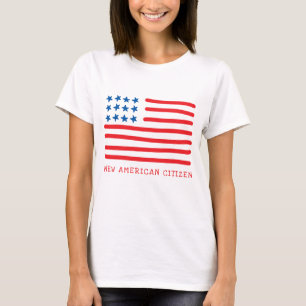 T-shirt Nouveau drapeau américain tiré par la main