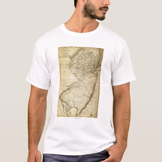 T-shirt Nouveau JerseyPanoramic MapNew Jersey (Devant)