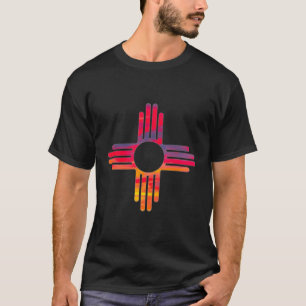 T-shirt Nouveau-Mexique Drapeau D'État Rétro Zia Terrain D