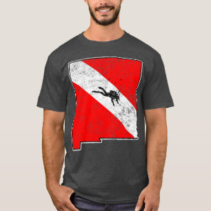 T-shirt Nouveau Mexique Drapeau Plongée Plongée Carte d'ét