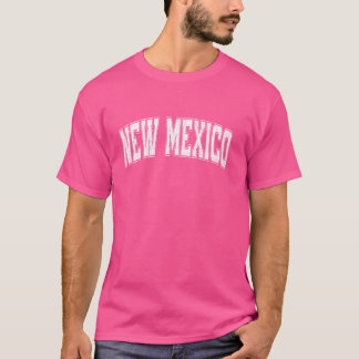 T-shirt Nouveau-Mexique État Rétro Varsité blanche Texte V